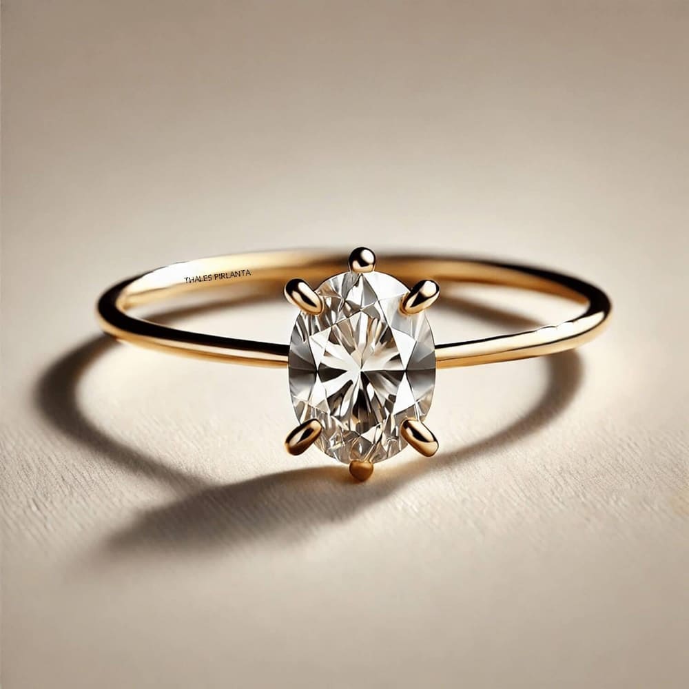 0.50 Karat 6 Tırnaklı GIA Oval Yüzük Modeli