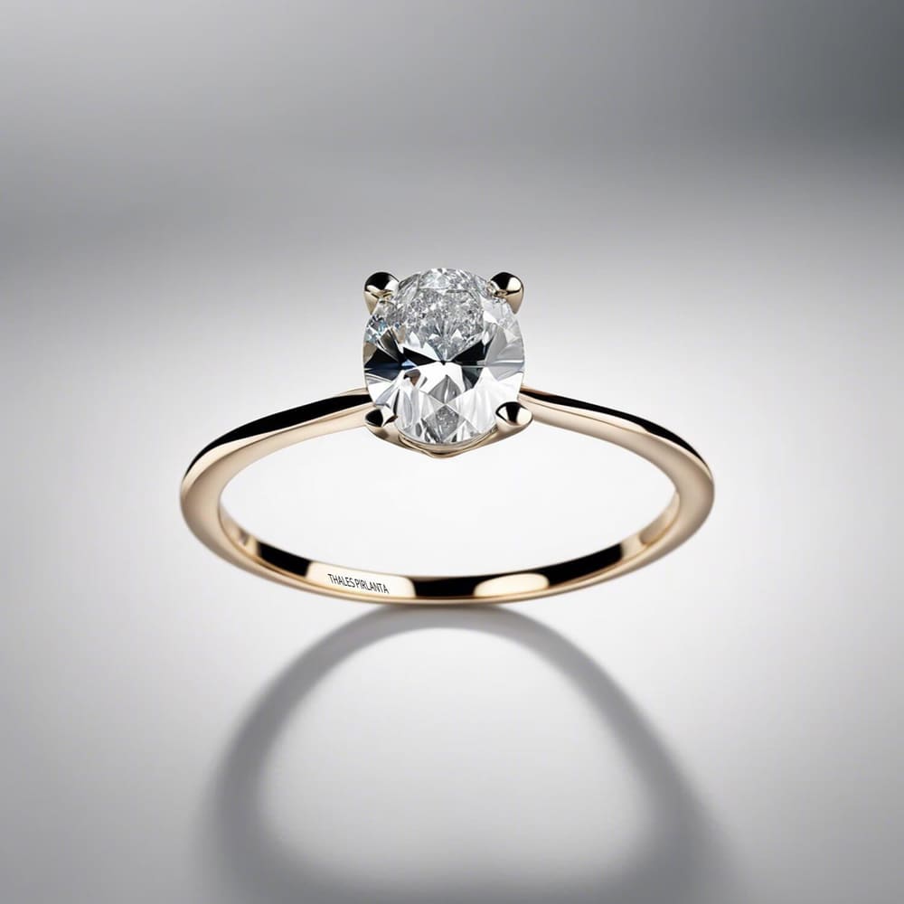 0.50 Karat F Renk GIA Sertifikalı Oval Kesim Yüzük