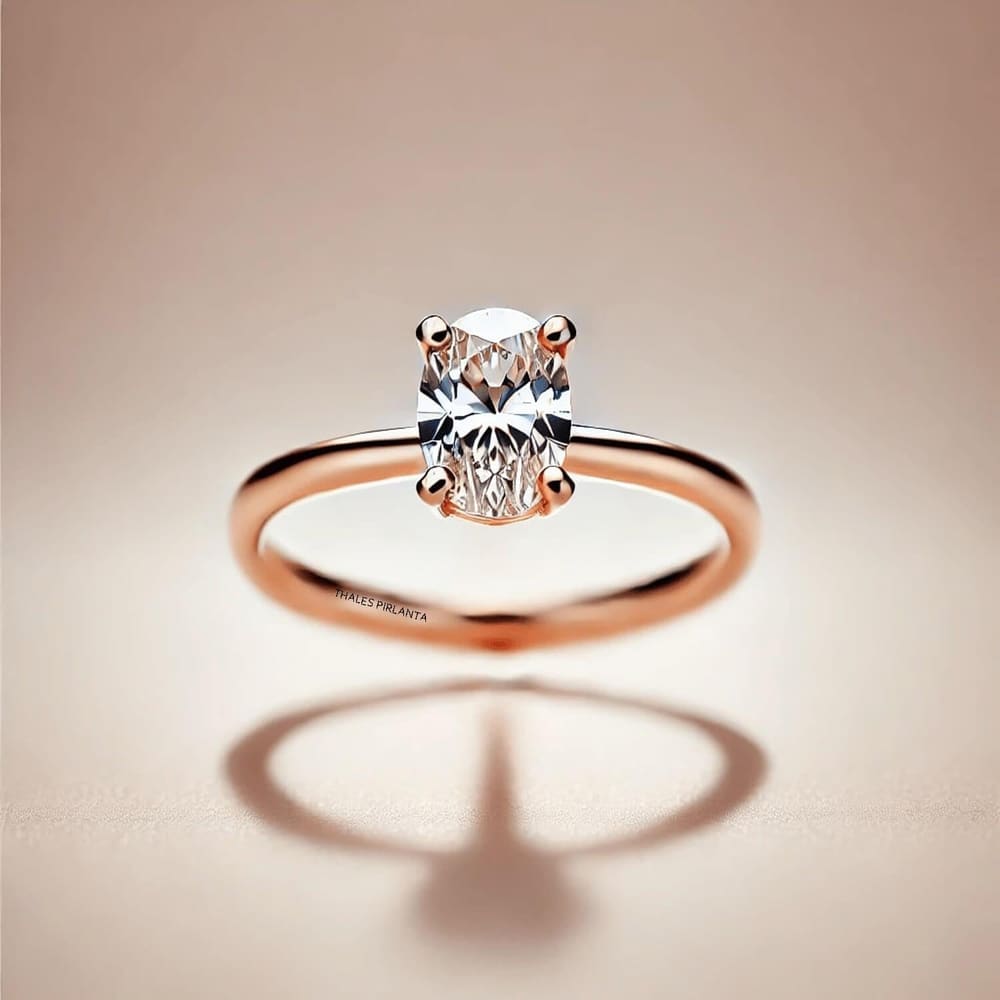 0.50 Karat F SI1 GIA Sertifikalı Oval Taşlı Yüzük