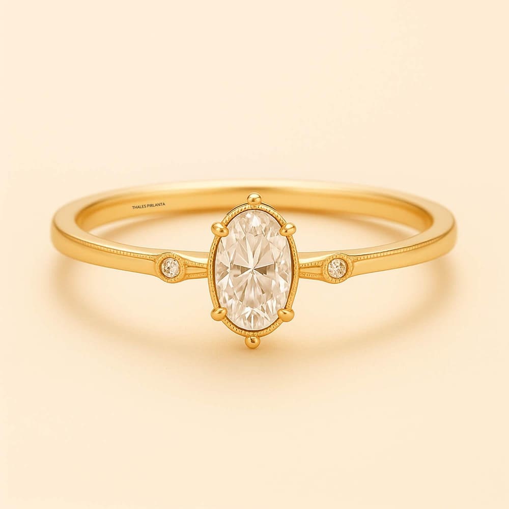 0.41 Karat Oval Vintage Teklif Yüzüğü