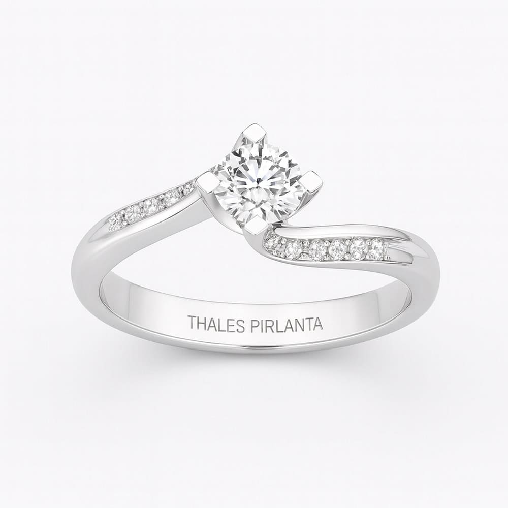 0.34 Karat F Color Tektaş Pırlanta Yüzük