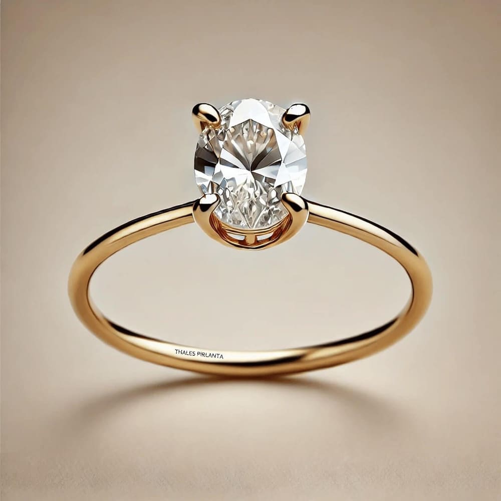 0.40 Karat GIA Oval Kesim Evlilik Teklifi Yüzüğü