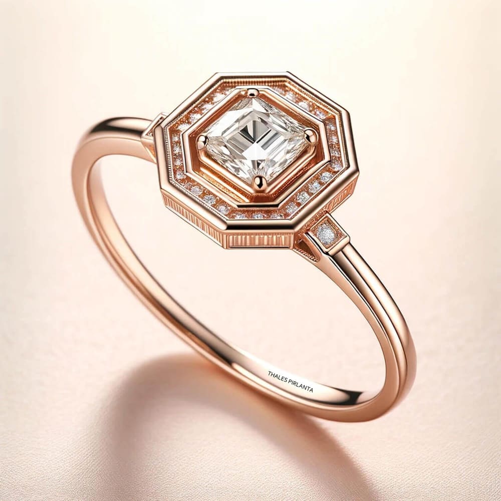 0,42 Karat Vintage Tasarım Prenses Pırlanta Yüzük