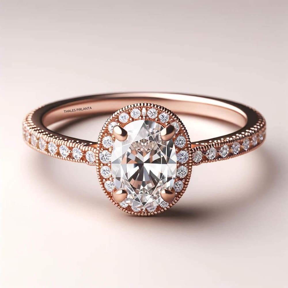 0,80 Karat Oval Taşlı Vintage Yüzük