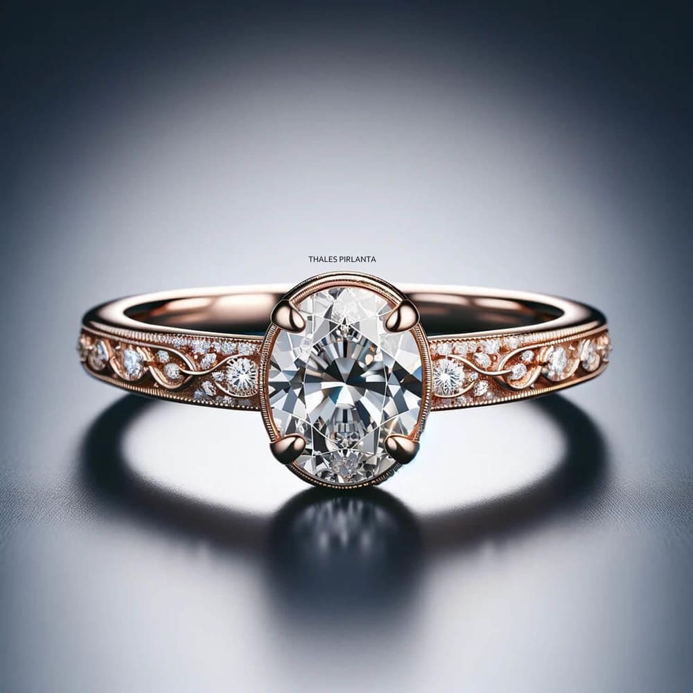 1,05 Karat Vintage Tasarım Evlilik Teklifi Yüzüğü