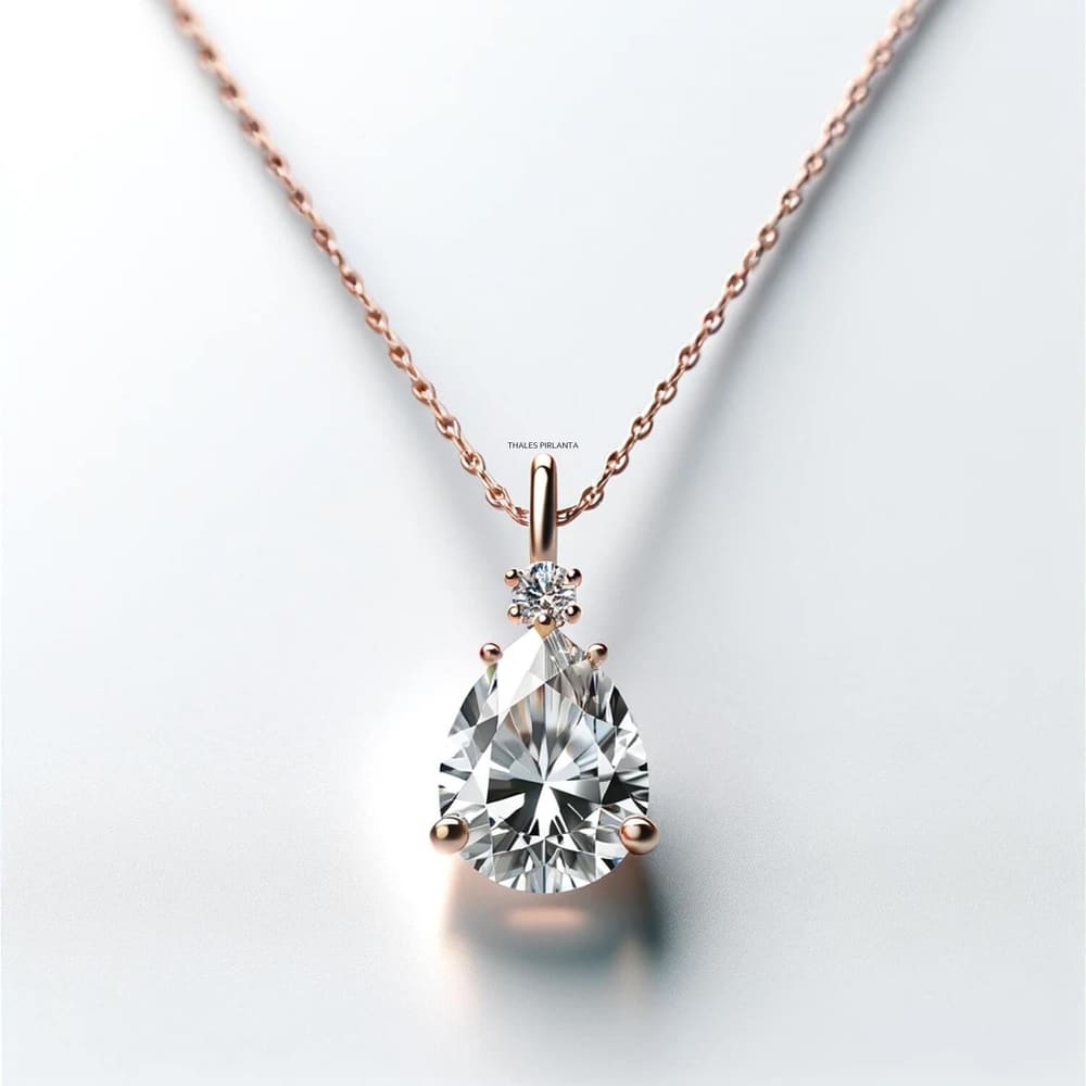 1.23 Karat Damla Pırlantalı Kolye