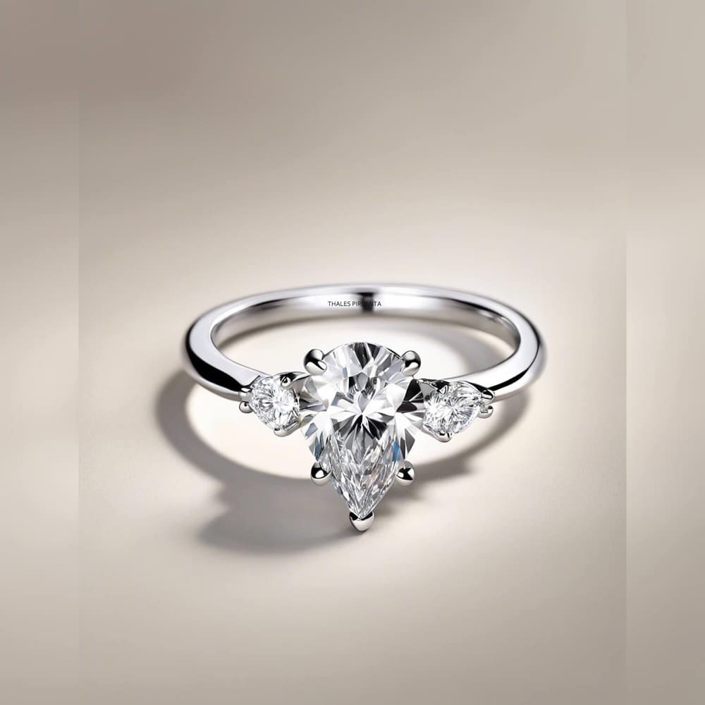 0.60 Karat D Renk GIA Sertifikalı Pırlanta Damla Yüzük