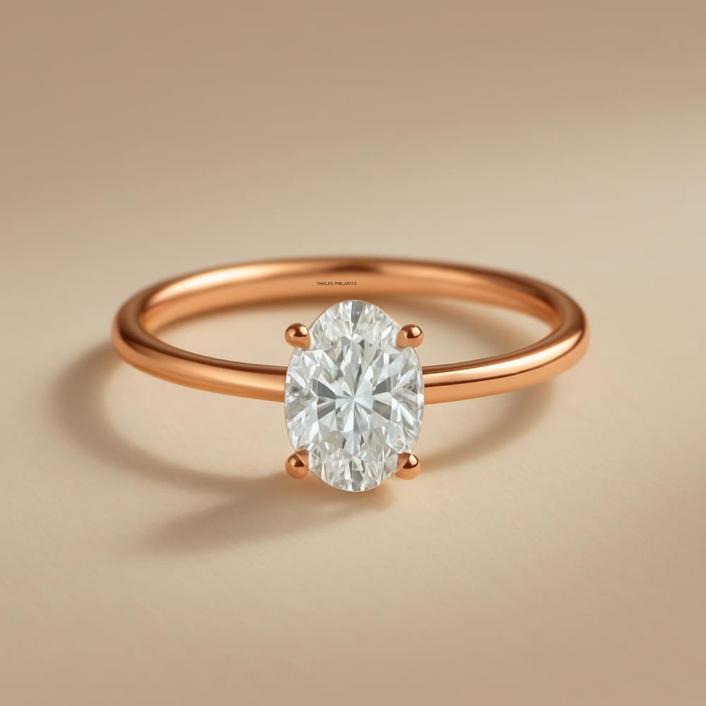 0.40 Karat E SI1 Berraklık GIA Oval Pırlanta Yüzük