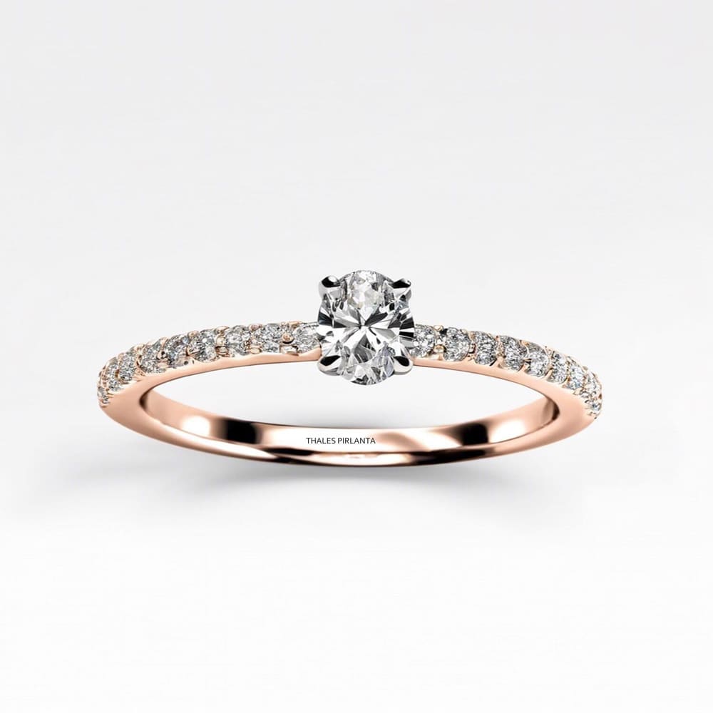 0.50 Karat E Renk Oval Taşlı Pırlanta Yüzük