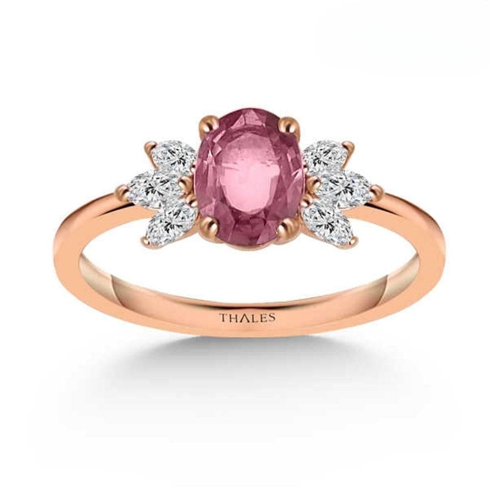 Pink Safir Pırlantalı Vintage Yüzük