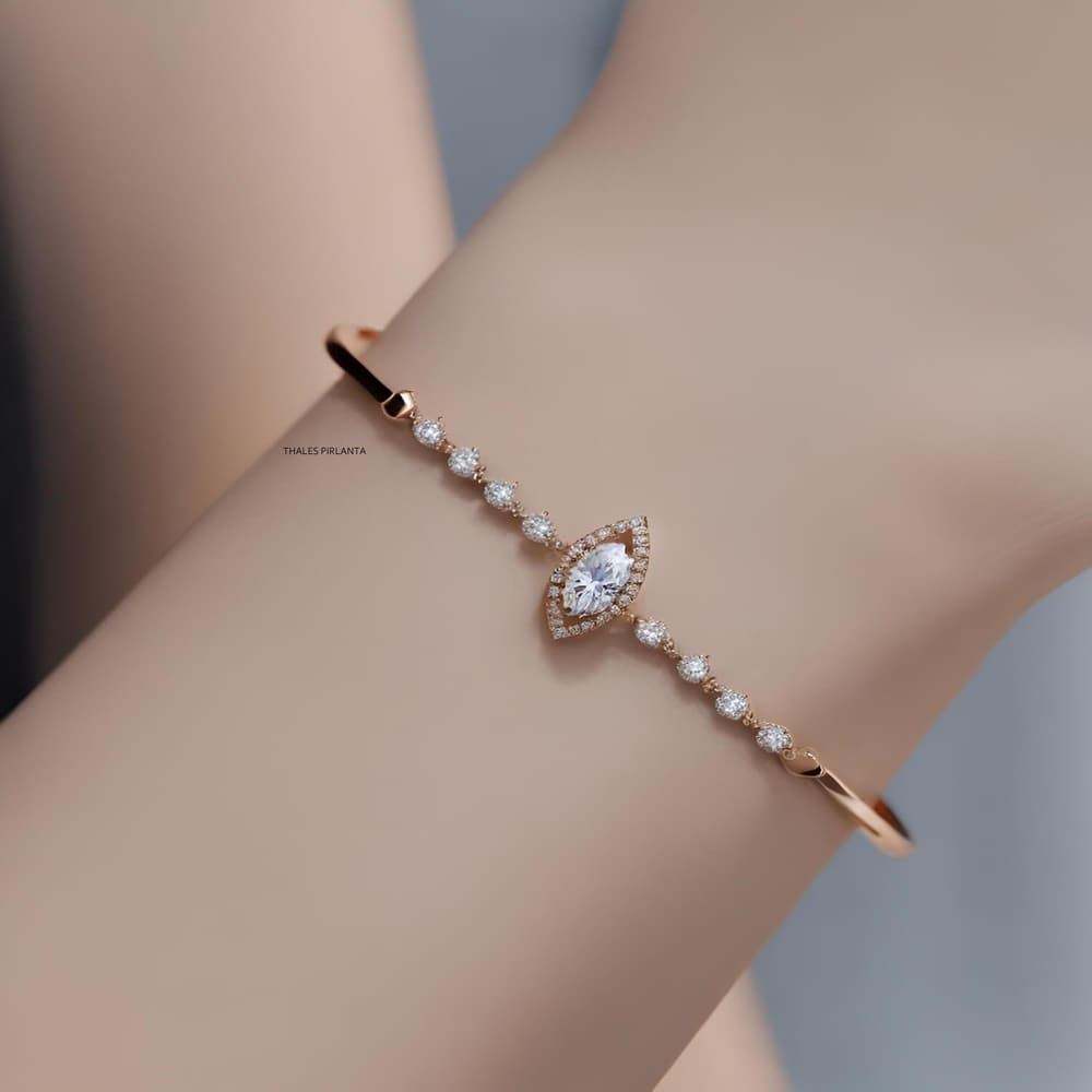 0.75 Karat Markiz Taşlı Bileklik
