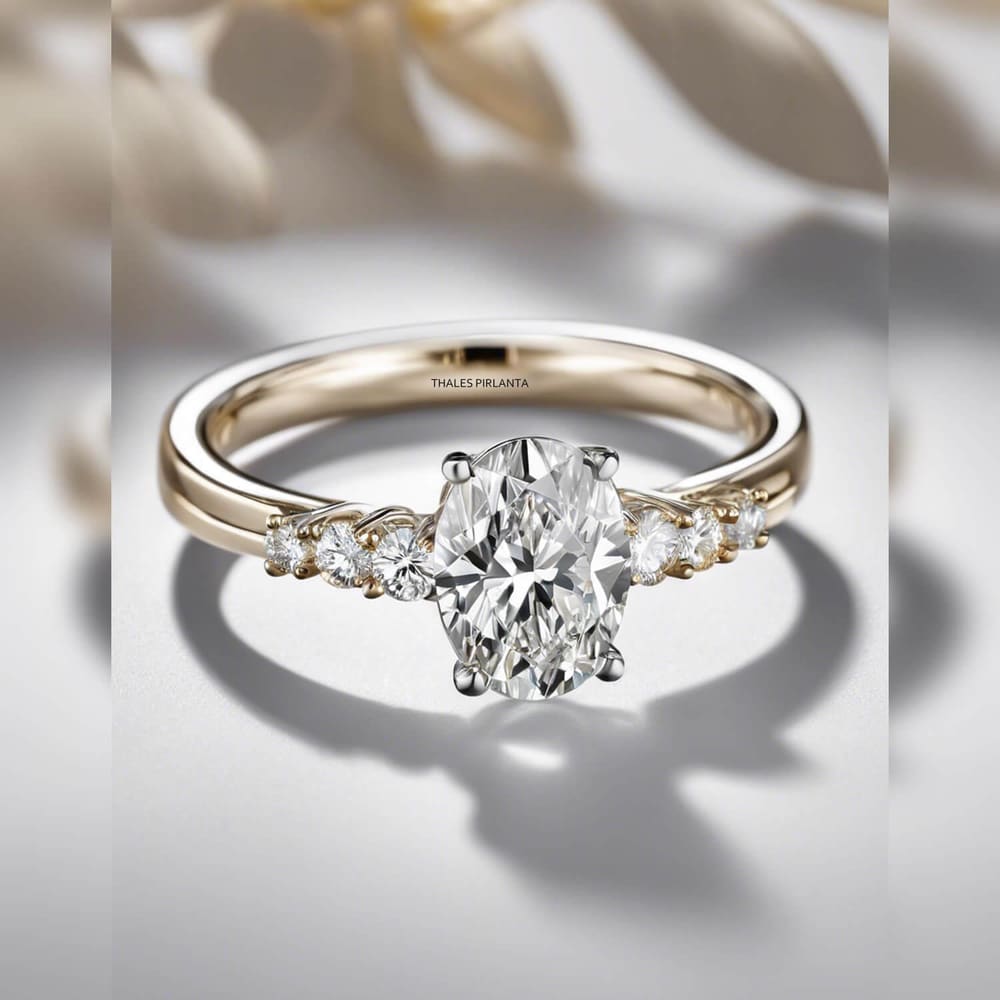 0.90 Karat F Renk GIA Sertifikalı Pırlanta Oval Yüzük
