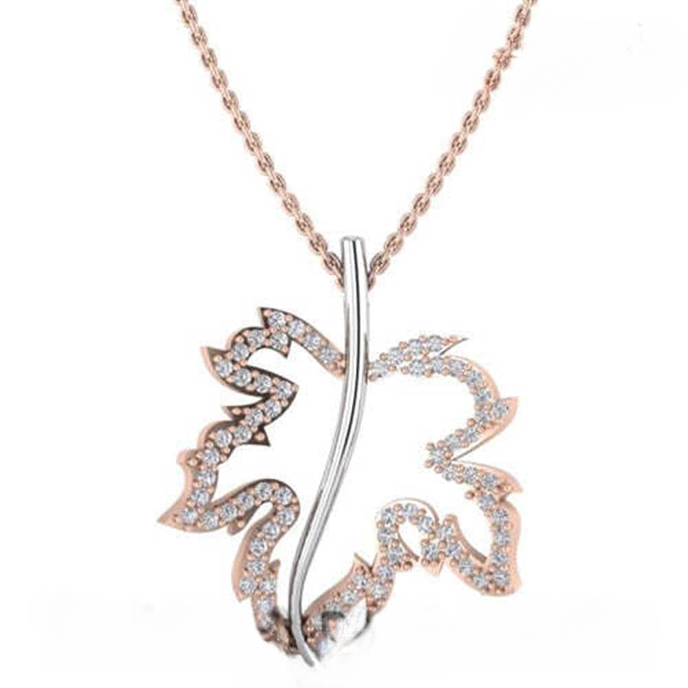 Pırlantalı Yaprak Kolye Modeli 0,60 Ct F VS