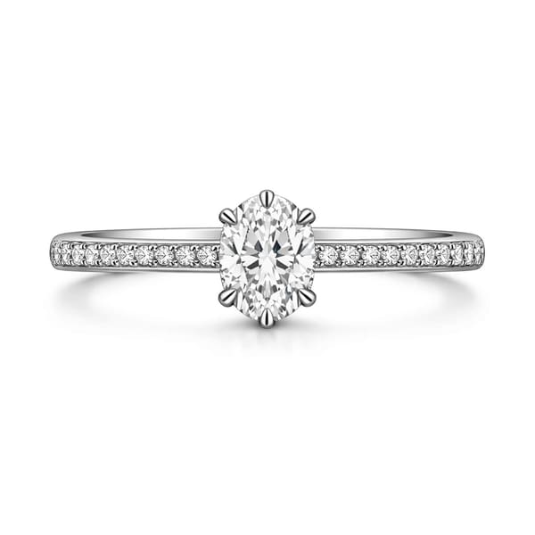 0.70 Karat D Renk IF Berraklık GIA Kolu Taşlı Oval Yüzük