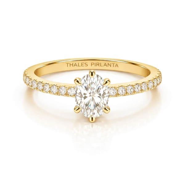 0.80 Karat GIA E VS2 Kolu Taşlı Oval Pırlanta Yüzük