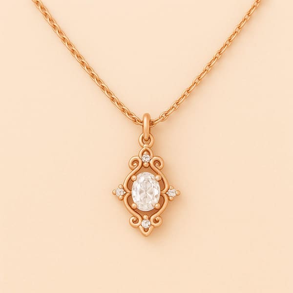 0.34 Karat E SI Oval Taşlı Pırlanta Kolye