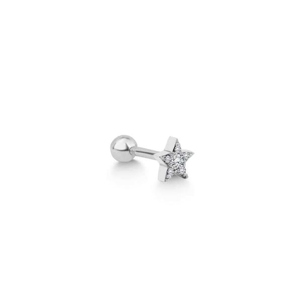 Piercing Helix Tragus Pırlantalı Yıldız 0,05 Karat