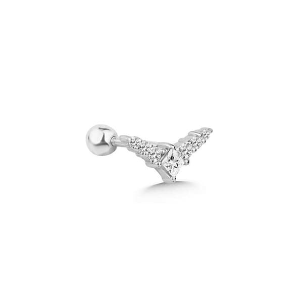 Tragus Piercing Prenses Pırlantalı 0,08 Karat