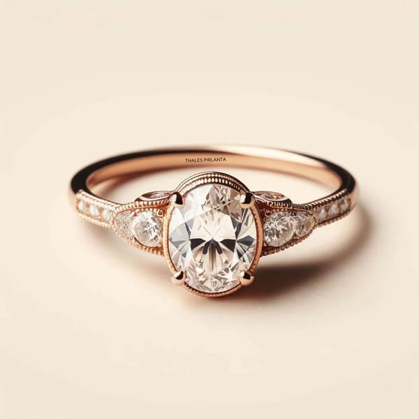 0,90 Karat Vintage Oval Yüzük