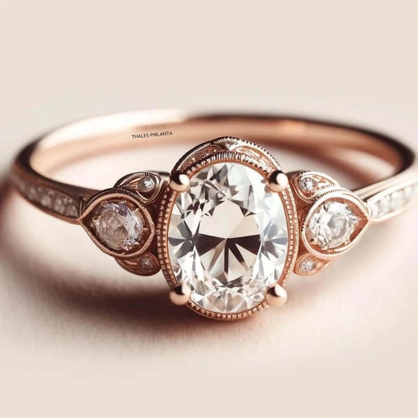 0,95 Karat Oval Vintage Yüzük
