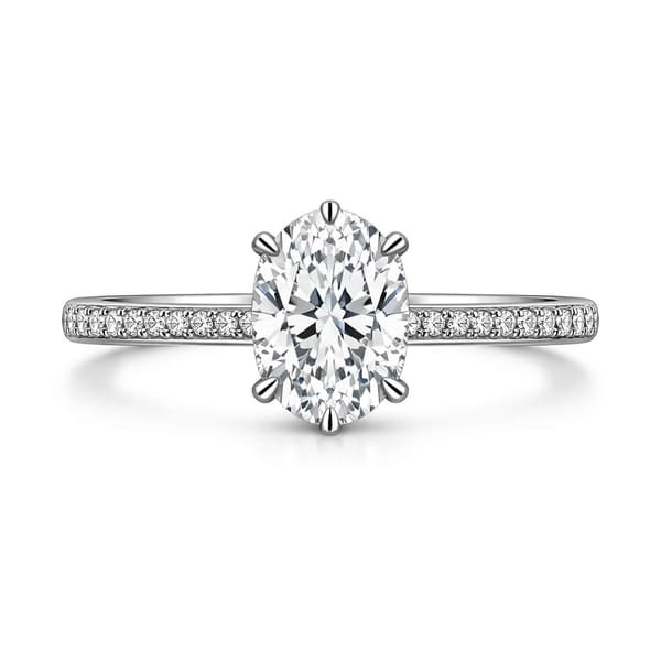 1.10 Karat D VS1 GIA Pırlanta Kolu Taşlı Oval Yüzük