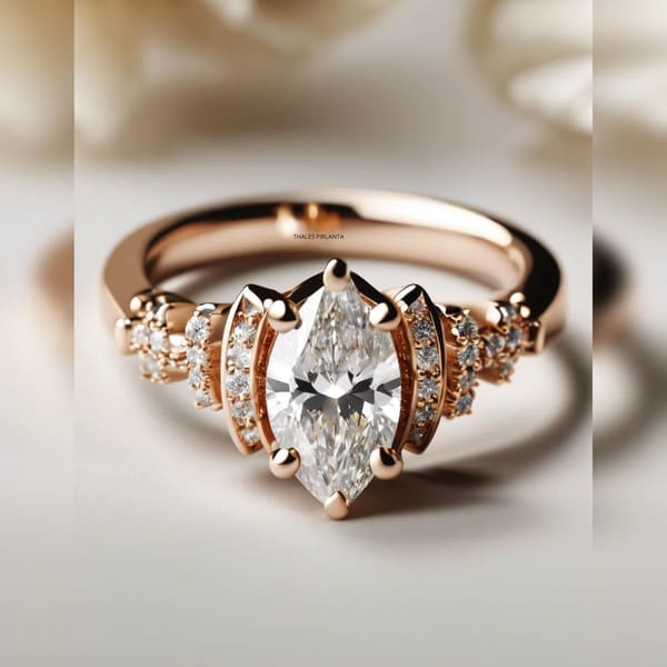 0.60 Karat D Renk Vintage Markiz Pırlanta Yüzük