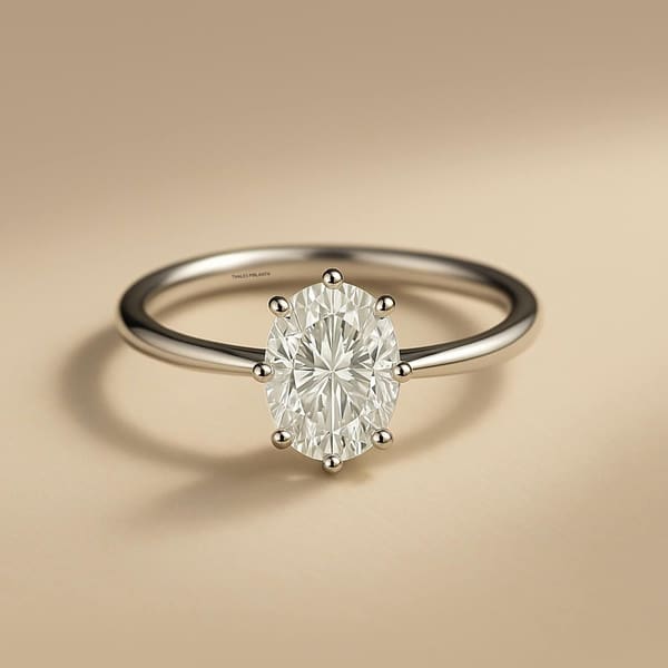 0.40 Karat F Renk SI1 GIA Oval Tektaş Yüzük