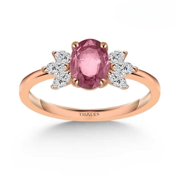 Pink Safir Pırlantalı Vintage Yüzük