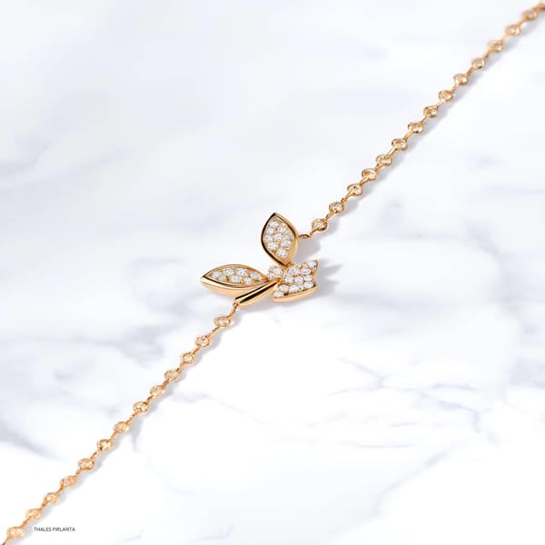 0.10 Karat Pırlanta Bileklik Kelebek Modeli