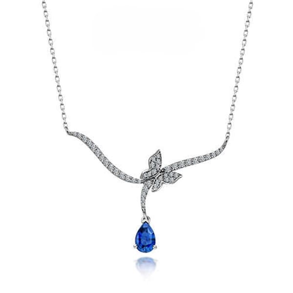 Pırlantalı Safir Kolye 0.65 Karat