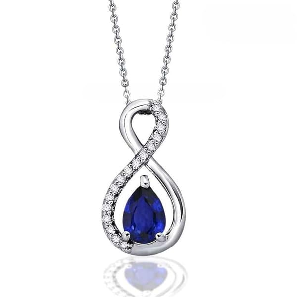 Pırlantalı Safir Kolye Modeli 0.73 Karat